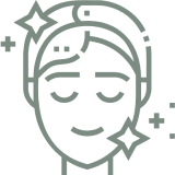 Woman with headband and glowing skin